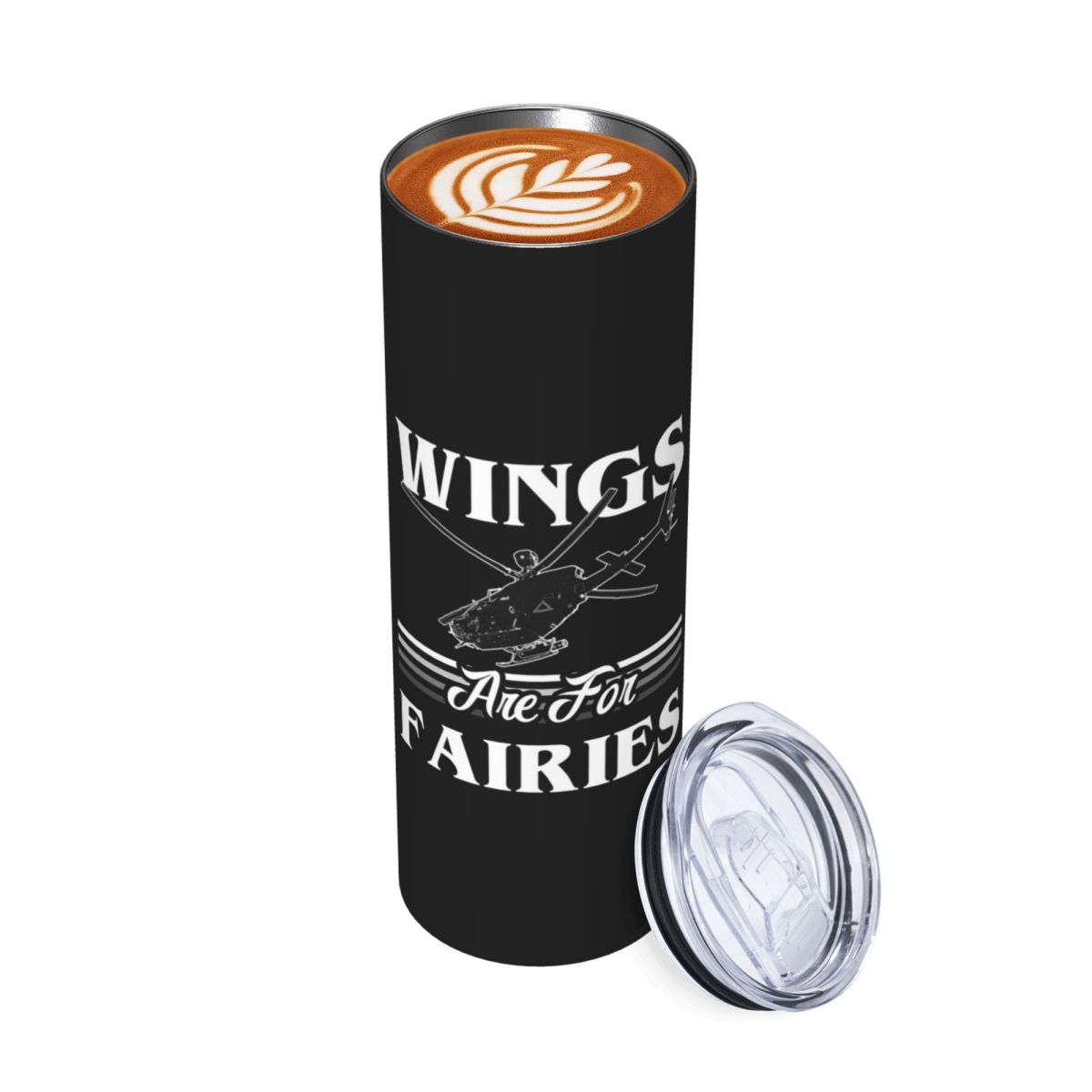 Tumbler 20Oz White - الأجنحة مخصصة لطياري الهليكوبتر من الجنيات