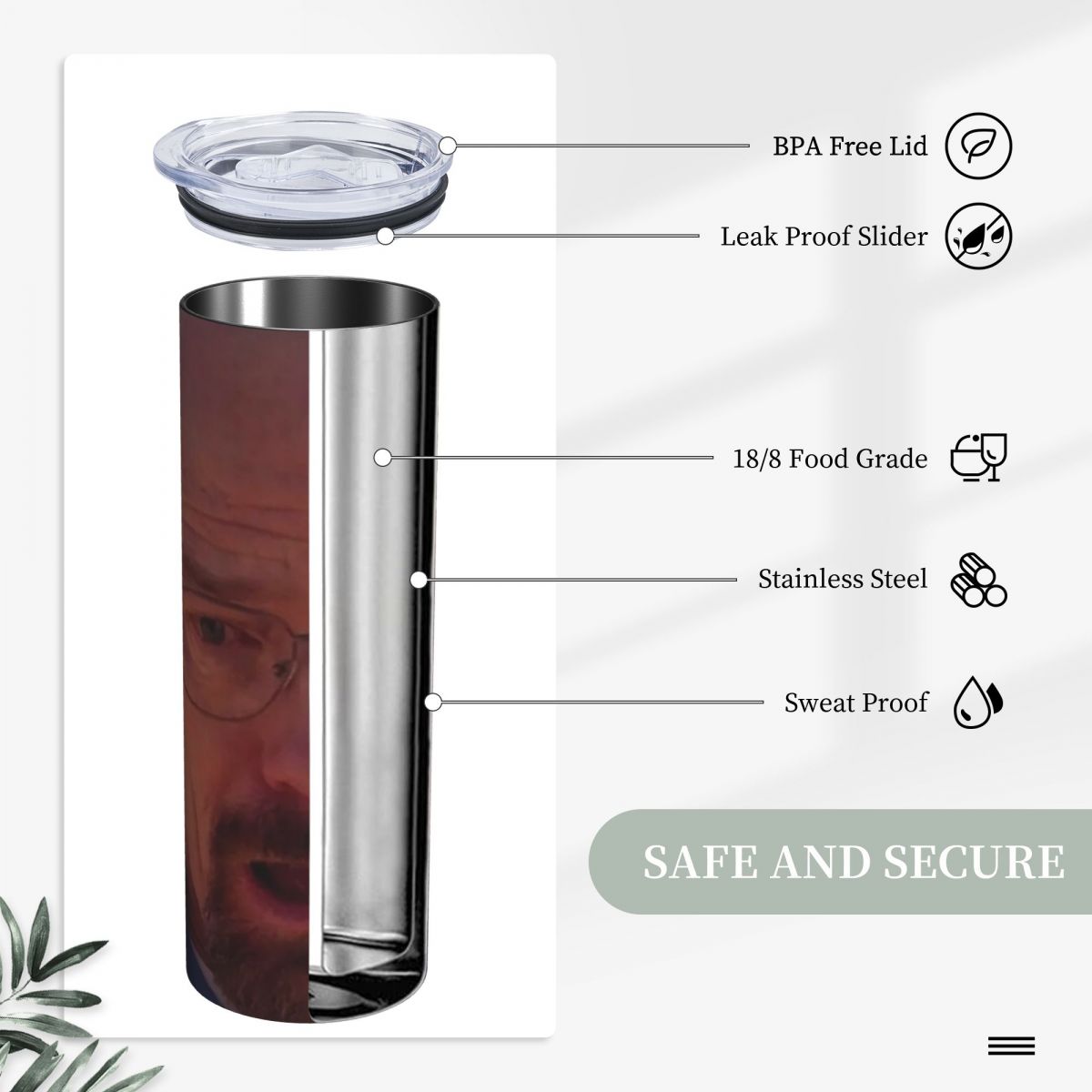 كوب وولتر وايت ميم من الفولاذ  - مراجعة Tumbler 20Oz White وسعره